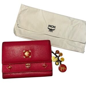 MCM Short Trifold Wallet w/Charm & MCM Dust Bag